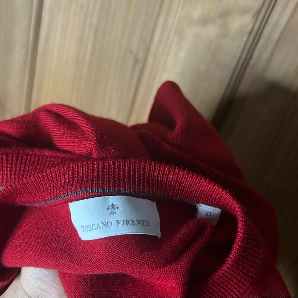 Men’s Toscano Firenze Extrafine Merino Wool Red Vest - Picture 5 of 7